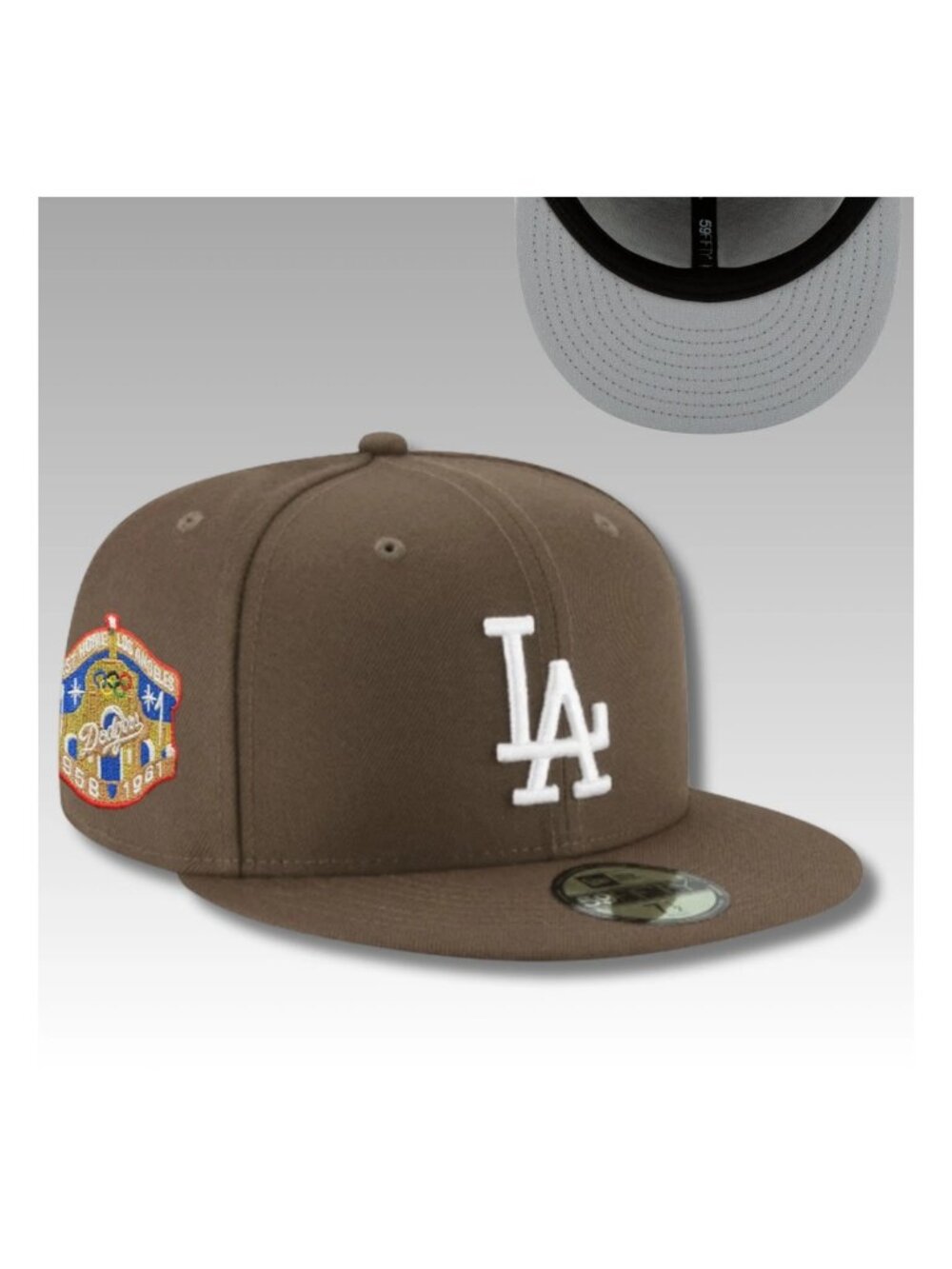 Los Angeles Dodgers New Era 59FIFTY Fitted Hat Brown MLB Cap